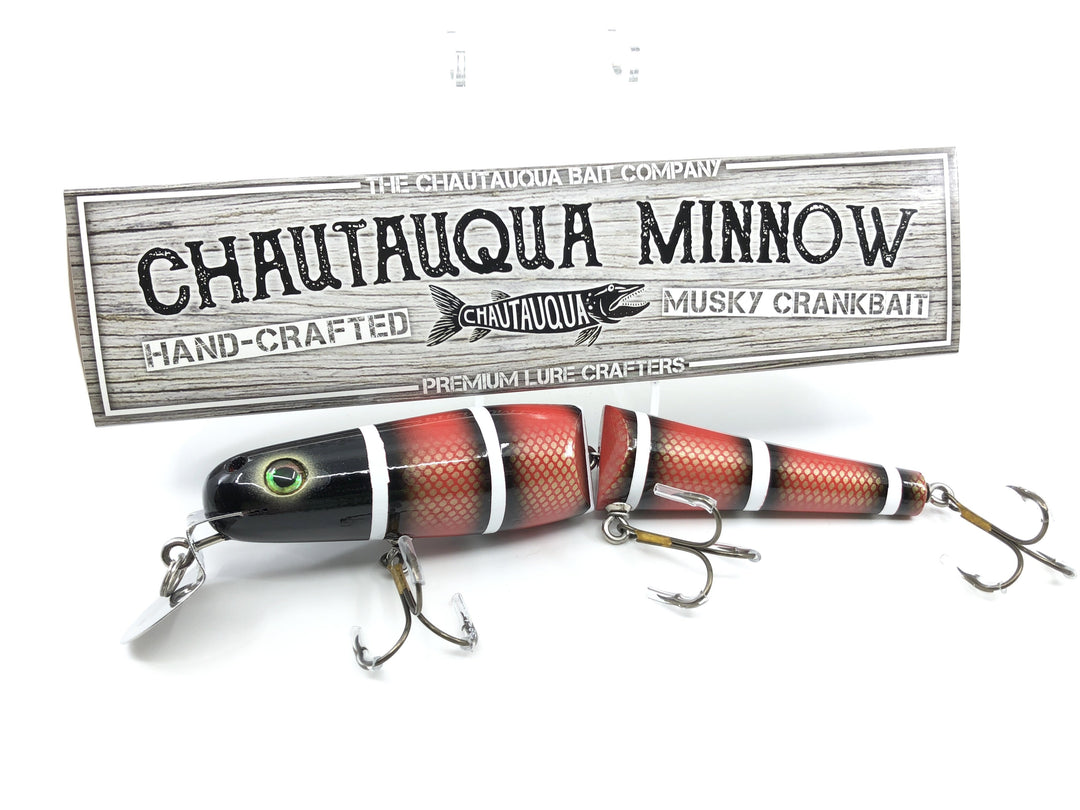 Jointed Chautauqua 8" Minnow Musky Lure Special Order Color "Red Cobra"