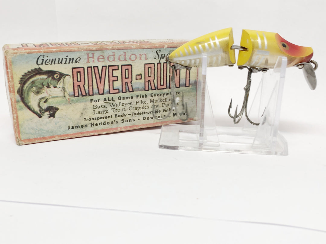 Heddon Yellow Shore Jointed River Runt In Correct Two Piece Box