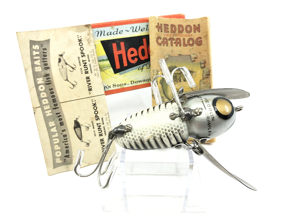 Heddon Crazy Crawler 2100 XRS Silver Shore Color with Box and Catalog