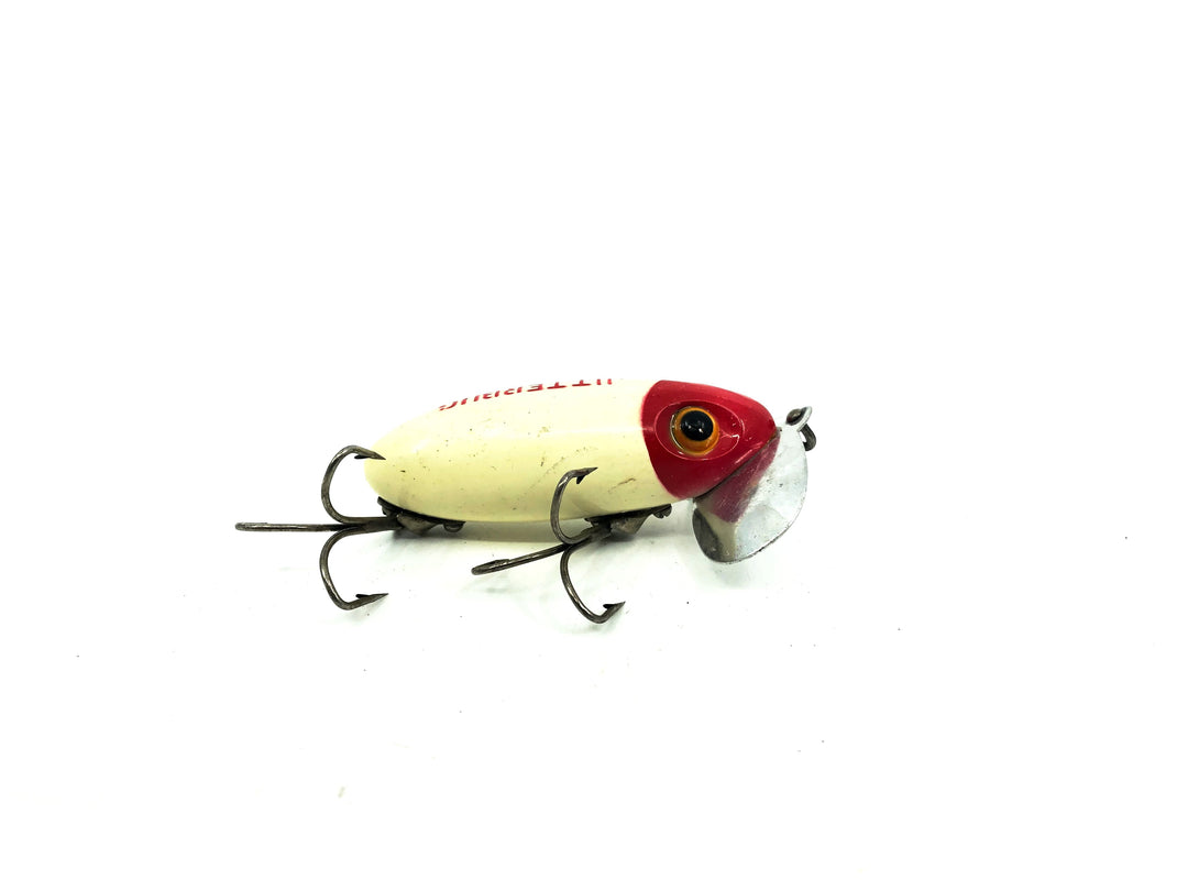 Arbogast Jitterbug White/Red Color, Vintage Bugged-Eyed Model