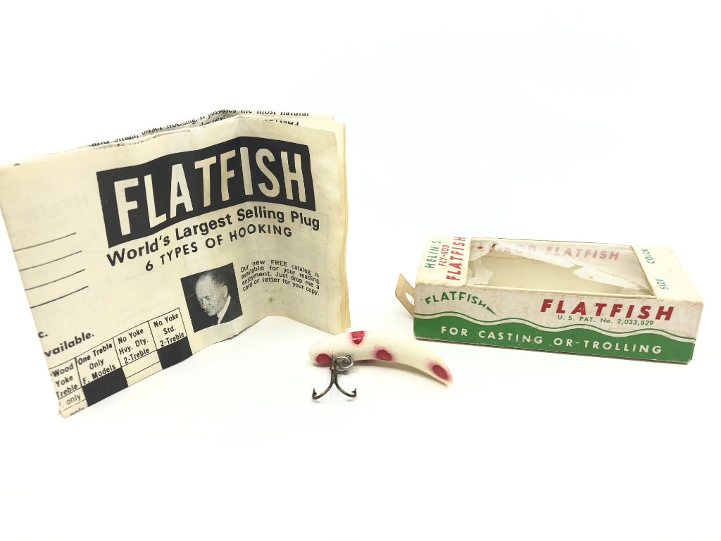 Vintage Helin Flatfish F5 WH White with Red Dots