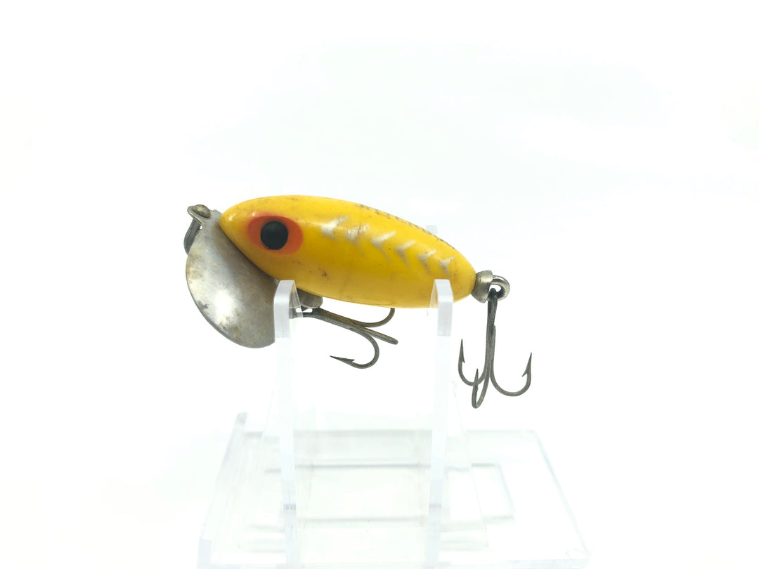 Arbogast Mini Jitterbug Silver Stripes and Yellow Color