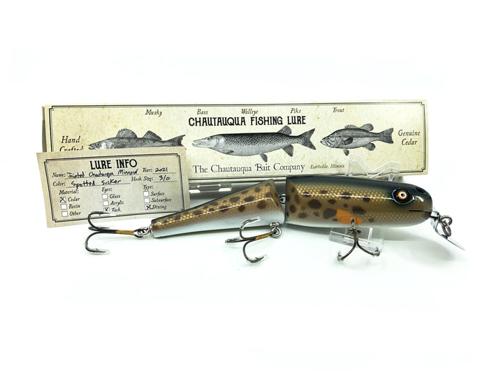 Jointed Chautauqua 8" Minnow Musky Lure Spotted Hogsucker Color