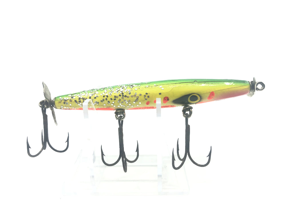 Wooden Sam Griffin Bass Baffler Lure Sparkly Green Yellow and Orange Color