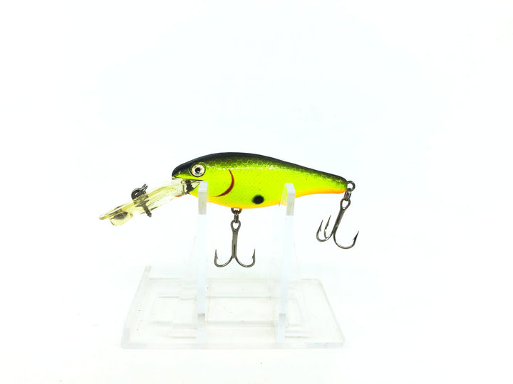 Rebel Double Deep Shad DD87, Chartreuse Shad/Black Back Color