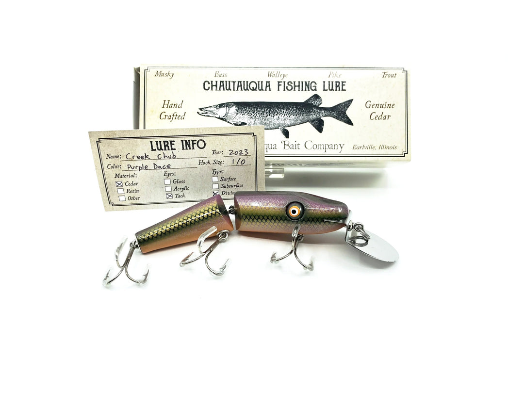 Chautauqua Jointed Creek Chub Lure in Purple Dace Color