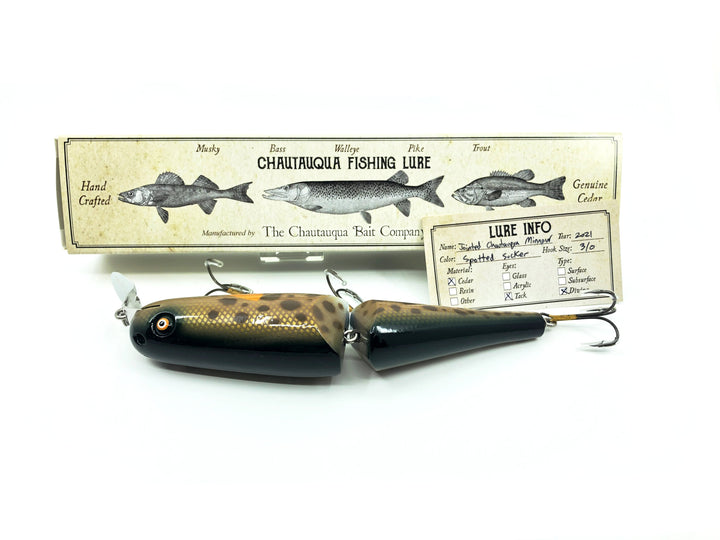 Jointed Chautauqua 8" Minnow Musky Lure Spotted Hogsucker Color