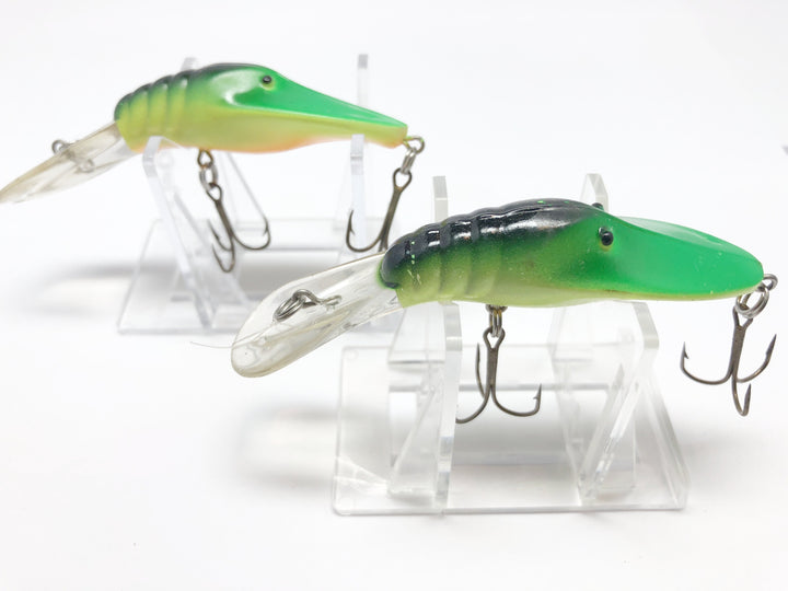 B.H Bass Magnet Green Yellow Crawfish Design Pair of Lures