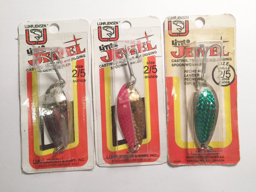 Luhr-Jensen Little Jewel Lures Lot of 3 New on Card 2/5 oz Lot 17