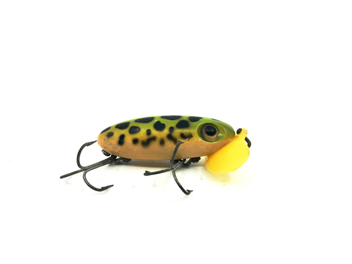 Arbogast Plastic White Lip Jitterbug 1940's WWII Era Frog Color - War Bug!