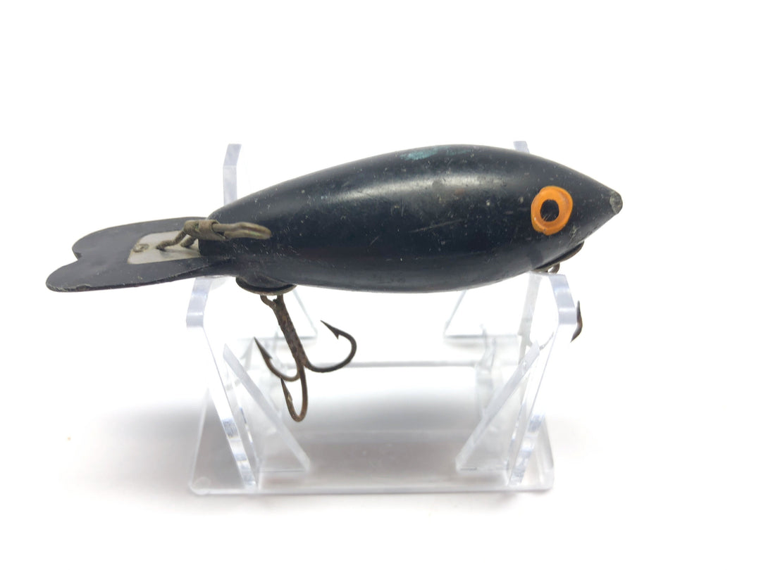 Bomber 49'er Early First Plastic Version Weight Forward Bomber in Black Tough Lure