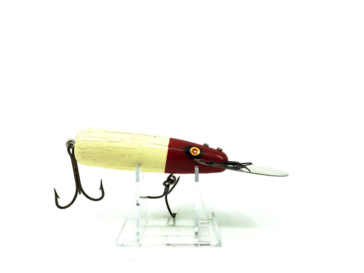 Wooden Diving Musky Bait Red/White Color