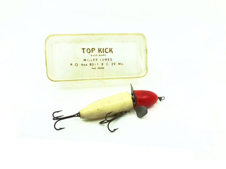 Miller Lures Top Kick with Box, Red/White Color