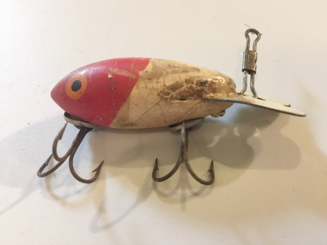 Tiny Bomber Wooden Lure Red and White