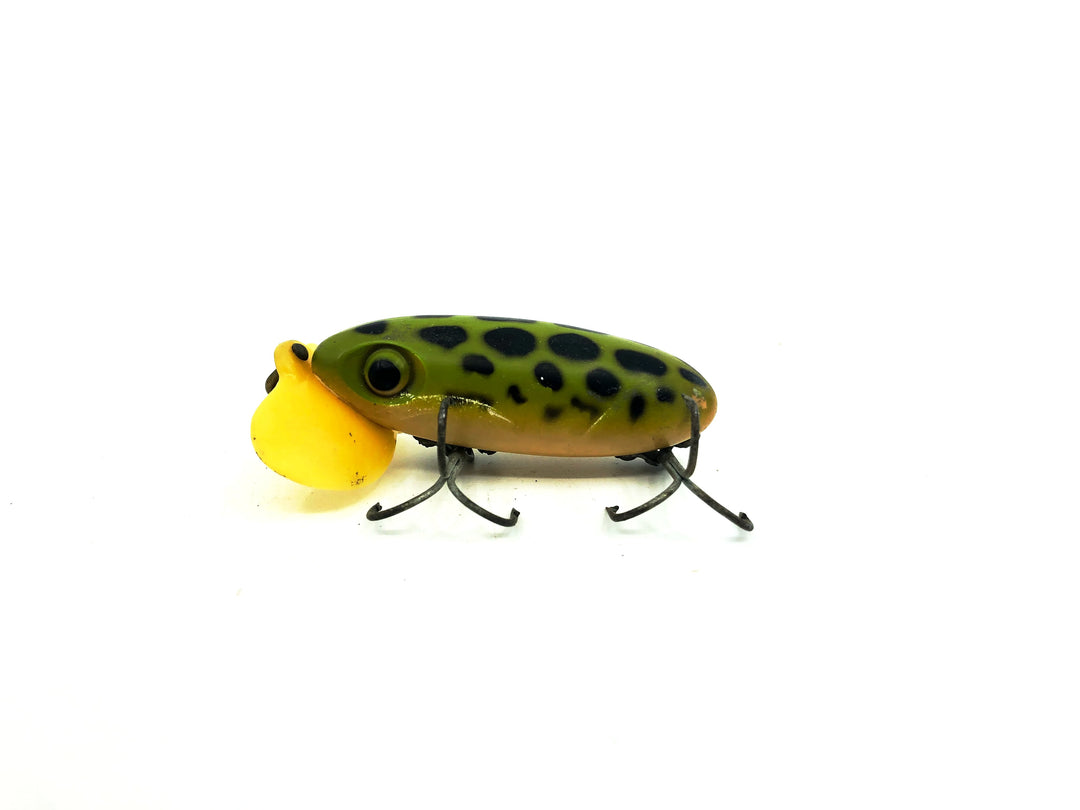 Arbogast Plastic White Lip Jitterbug 1940's WWII Era Frog Color - War Bug!