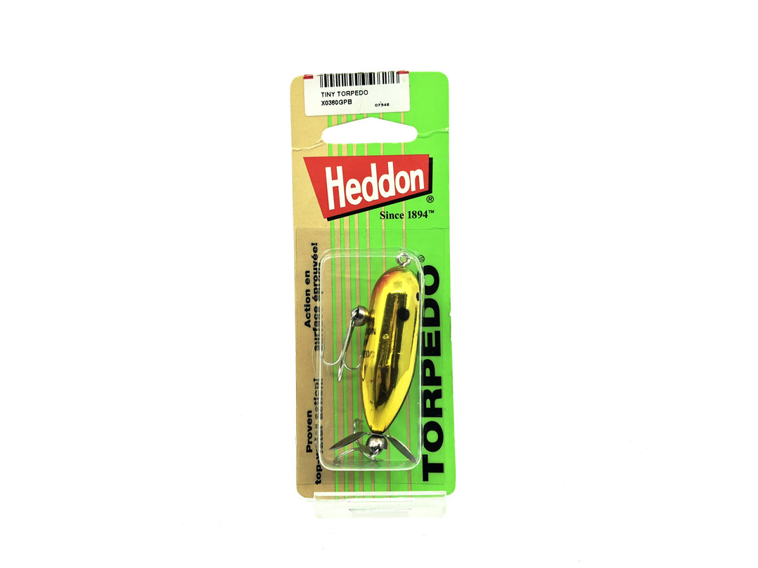 Heddon Tiny Torpedo GPB Gold Black Back Color New on Card