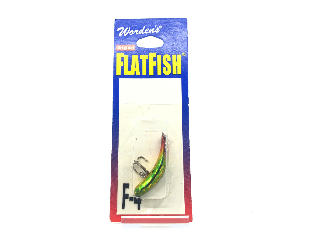 Worden's Flatfish F4 Metallic Gold Green Pirate Color New Old Stock.