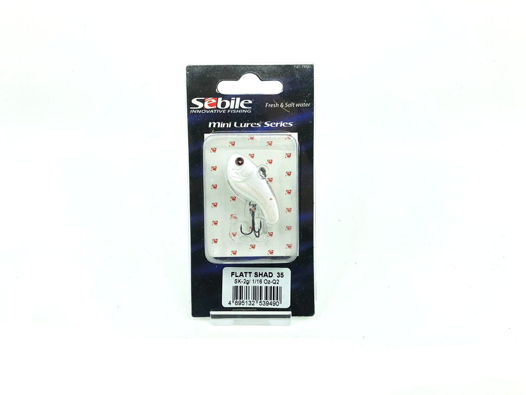 Sebile Mini Lure Series, Flatt Shad, White Sparkle Color in Box