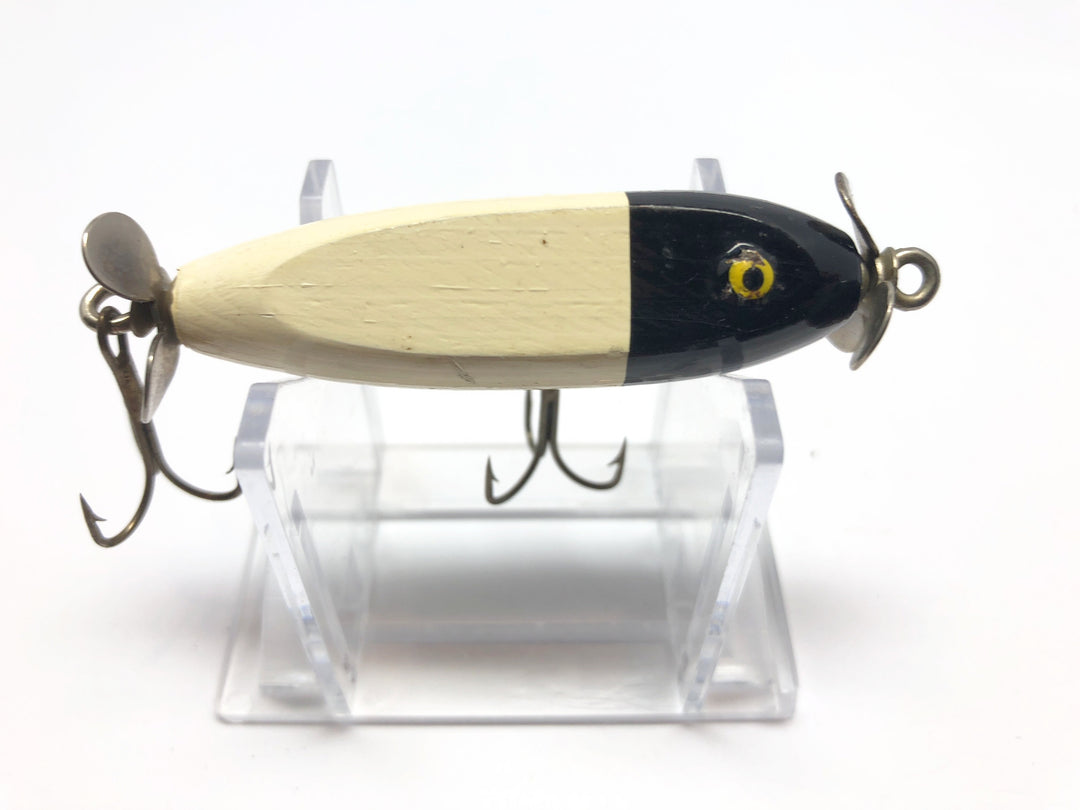 Arnold Wounded Minnow Black and White Color Wooden Lure