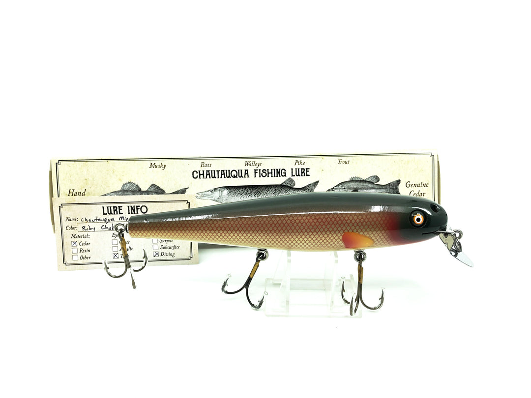 Chautauqua 8" Minnow Musky Ruby Chub Color