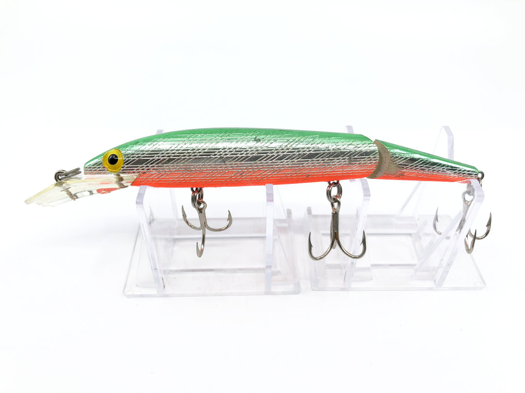 Vintage Rebel Fastrac Jointed Minnow Green and Orange Color