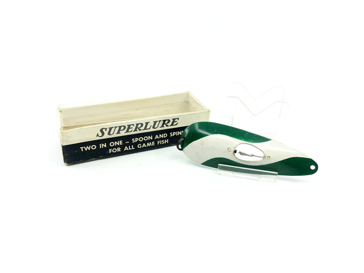 Superlure Co., Superlure Spoon, White/Green Color with Box and Paperwork