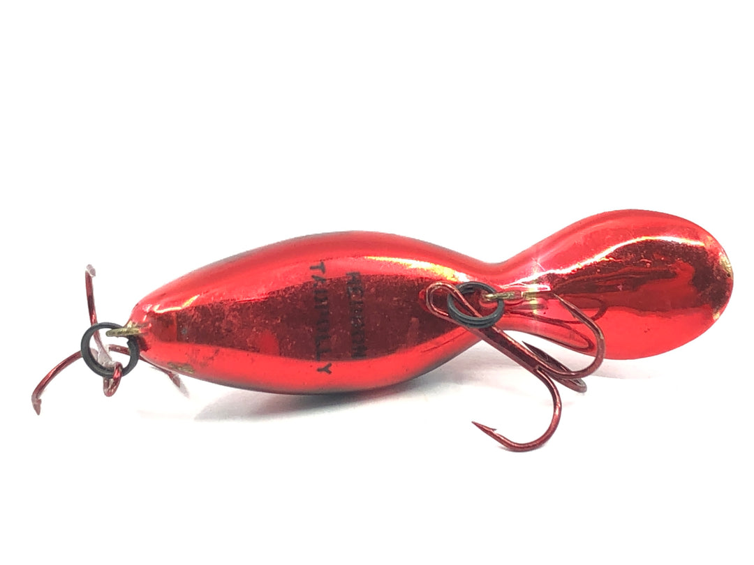 Heddon Tadpolly Chrome Red with Black Spots