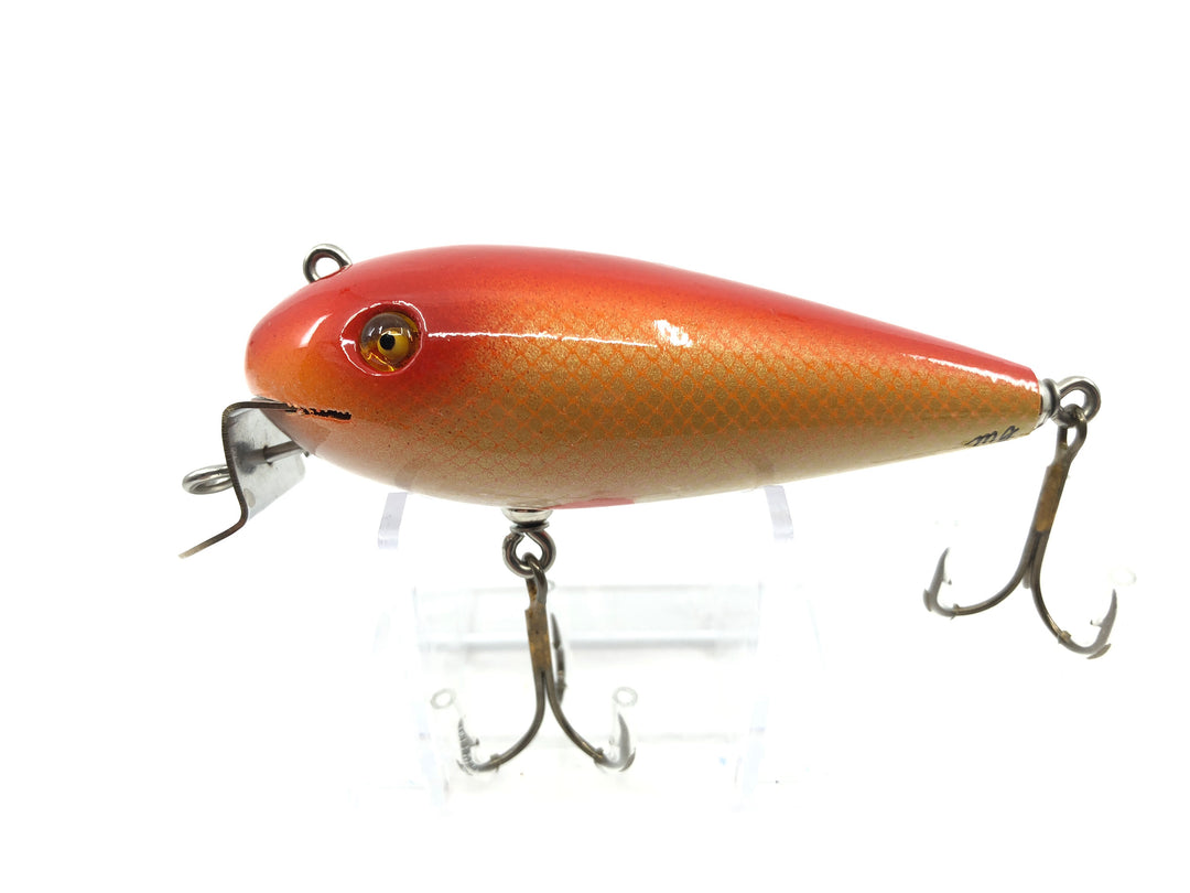 Chautauqua Wooden Glass Eye Wiggler Goldfish Color Custom Lure