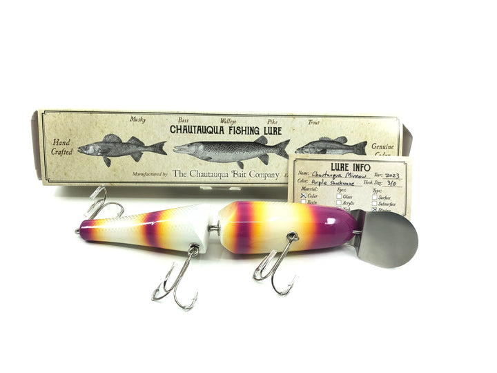 Jointed Chautauqua 8" Minnow Musky Lure Purple Shockwave Color