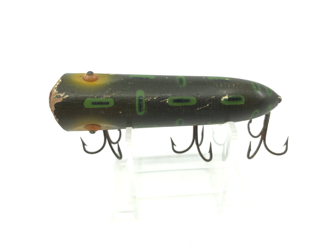 Wooden Heddon Lucky 13 Nail Eyes Frog Color