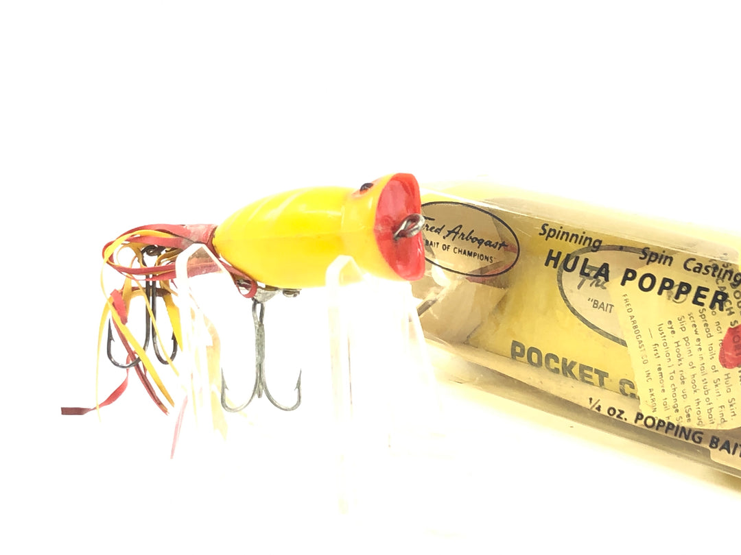 Vintage Arbogast Hula Popper with Box Yellow Shore