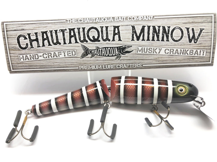 Jointed Chautauqua 8" Minnow Musky Lure Special Order Color "Red Cobra"