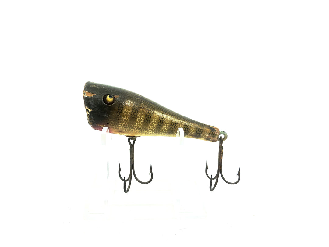 Creek Chub 3200 Plunker in Pikie Color Wooden Lure Glass Eyes