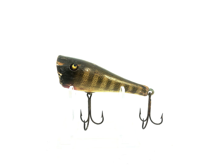 Creek Chub 3200 Plunker in Pikie Color Wooden Lure Glass Eyes