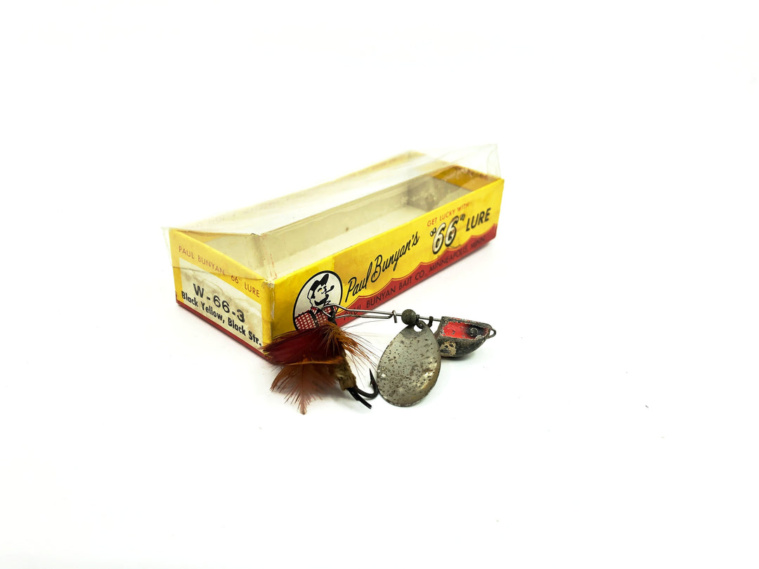 Vintage Paul Bunyan's 66 Lure, White Red Streamer Color with Box