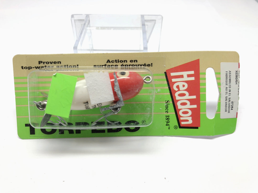 Heddon Tiny Torpedo Red Head White Body New on Card