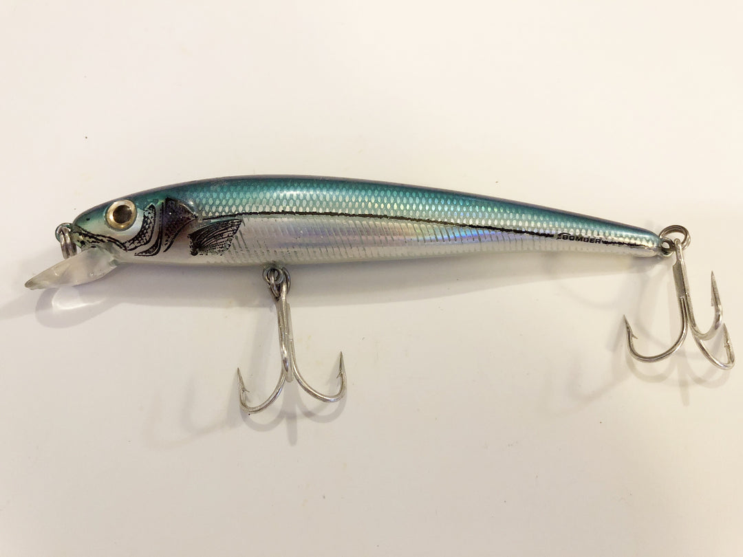 Bomber A Salt Lure Musky Size Aqua Blue and Silver