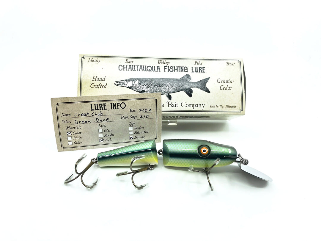 Chautauqua Jointed Creek Chub Lure in Green Dace Color