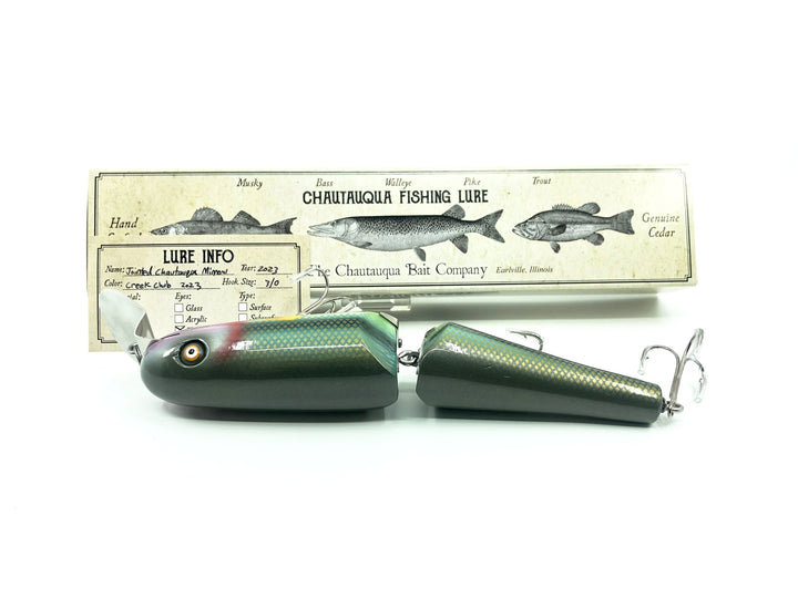 Jointed Chautauqua 8" Minnow Musky Lure, 2023 Creek Chub Color