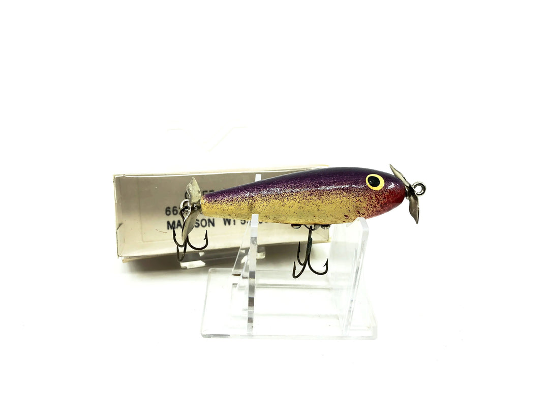 Wood-Line Lure Torpedo Bait, Purple Speckle Color, Wisconsin Bait