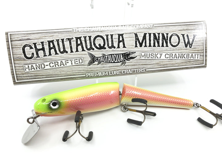 Jointed Chautauqua 8" Minnow Musky Lure Special Order Color "Rainbow Fire"