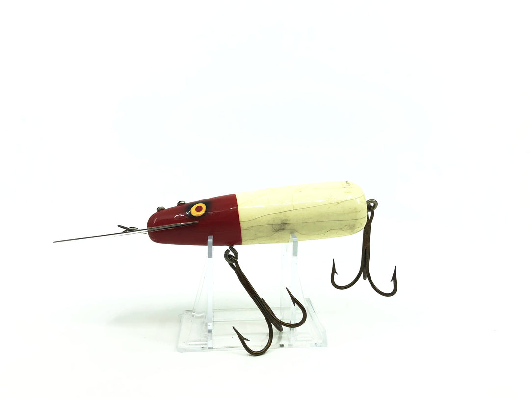 Wooden Diving Musky Bait Red/White Color