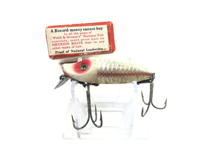 Heddon River Runt Spook Sinker 9112XS White and Red Shore Minnow Color with Box