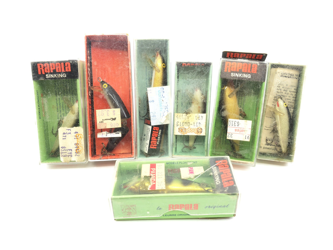 Fisherman's Lot of 7 Rapala Lures in Boxes