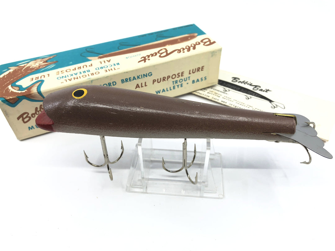 Bobbie Bait Junior Musky Lure New in Box Brown Color Vintage Lure