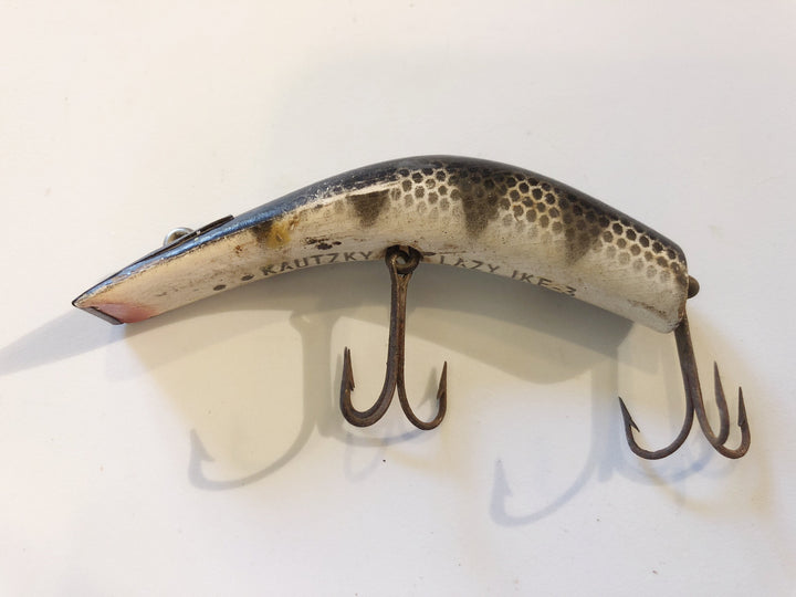 Kautzky Lazy Ike 3 Wooden Antique Lure Black Ribs Scale Color