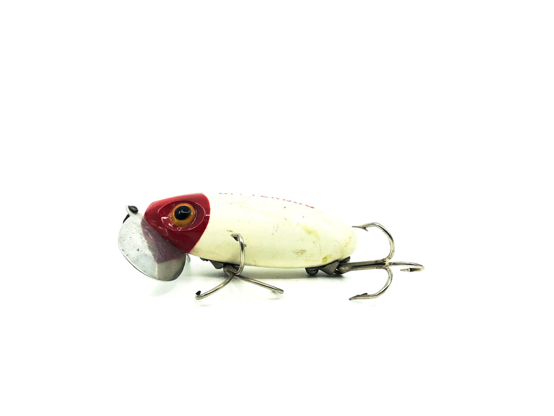 Arbogast Jitterbug White/Red Color, Vintage Bugged-Eyed Model