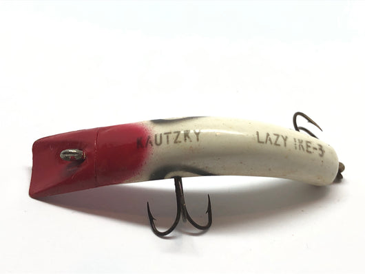 Kautzky Lazy Ike 3 Red and White Plastic Vintage Fishing Lure
