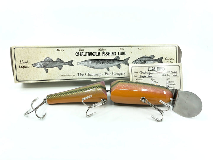 Jointed Chautauqua 8" Minnow Musky Lure Purple Dace Color