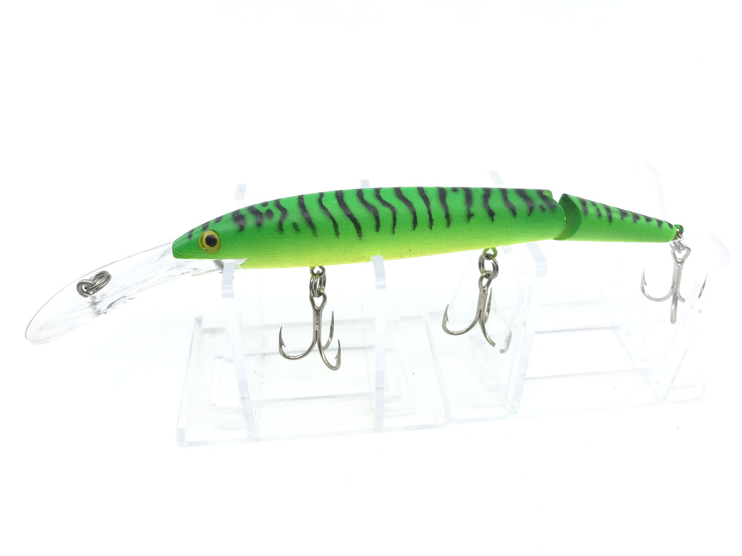 Rebel Jointed Spoonbill Minnow Green with Black Stripes